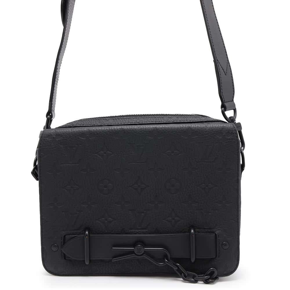 Louis Vuitton Shoulder Bag Taurillon Leather Steamer Messenger Black